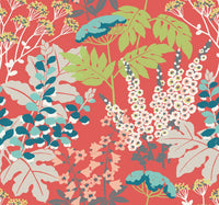 Coral Floral Wallpaper