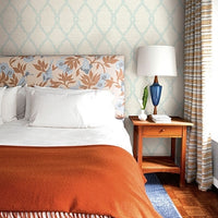 Teal and Cream Lattice on String wallpaper