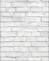 White Faux Brick Wallpaper