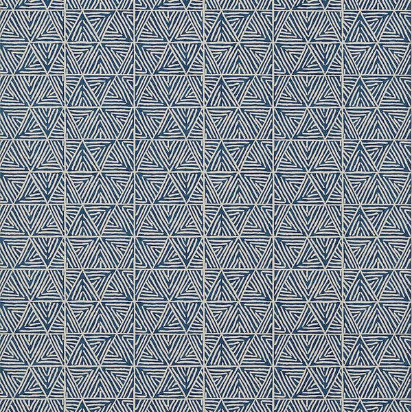 Navy Small Print Geo Wallpaper